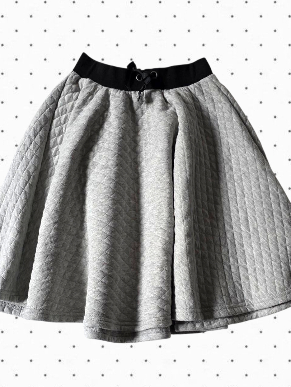 Deux par deux Grey quilted skirt with black waistband
